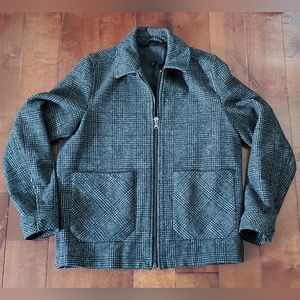 ASOS oversized blazer coat dark grey plaid size small